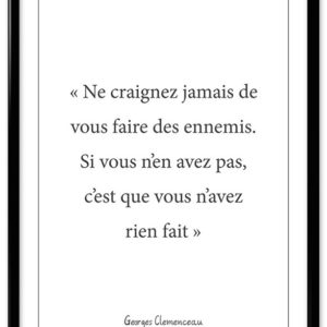 Affiche citation Clemenceau - "Ennemis"