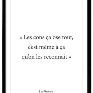 Affiche citation - "Les cons ça ose tout"