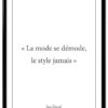 affiche-poster-citation-coco-chanel-mode-A4-cadre