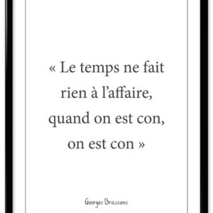 Affiche citation Brassens - "Con"