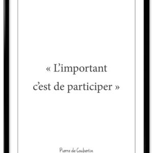 Affiche citation Coubertin - "Participer"
